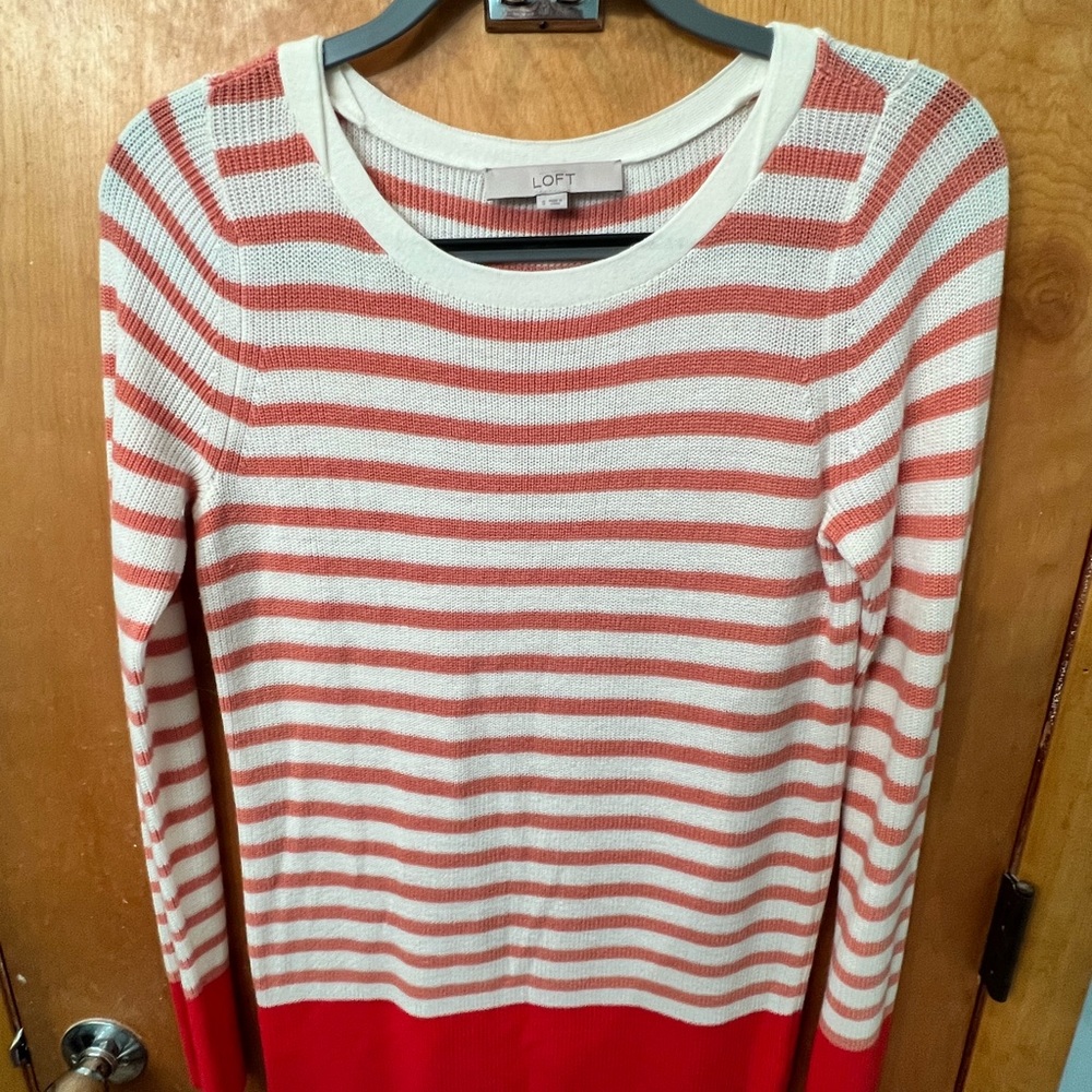 LOFT - Striped Color Blocked Sweater